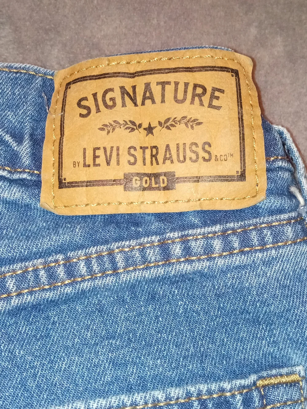 Levi's Men's Blue Denim Jeans with Tan Leather Patch